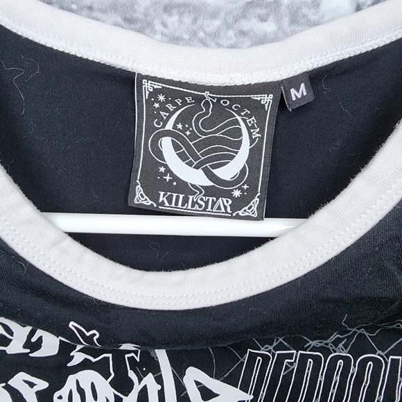 Black Killstar 'No Fairytale' Ringer Tee - M - Picture 4 of 4